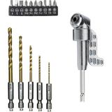 Depolife Altıgen 1/4 Hex Bit Uzatma Adaptörü 5li Titanyum Matkap Ucu Seti Köşe Delme Vidalama Aparatı Altıgen - Gri