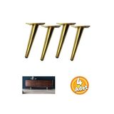 Depolife Altın Rengi Eğimli Metal Mobilya Ve Koltuk Ayağı Pabuçlu Güçlü Ayak Seti 4 Adet 23cm