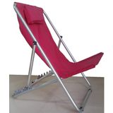 Depolife balkon Bahçe Plaj Deniz Havuz Şezlong Koltuk Kademeli Ayarlı Katlanır Kitap Okuma Sezlong (Fuşya)