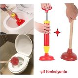 Depolife Banyo Klozet Pompası Kaucuk Başlıklı Güçlü Vakum Pompa Sifon Tuvalet Lavabo Evye Küvet Tıkanık Açma