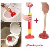 Depolife Banyo Sifon wc Klozet Evye Lavabo gider pompası kaucuk başlıklı güçlü vakum Pis Su Tahliye Pompası çift fonksiyonlu pisuvar Sarı