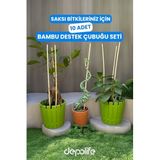 Depolife Bitki Fidan Saksı Destek Kazığı 10 Adet 30cm Bambu Destek Çubuğu Seti