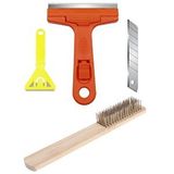 Depolife Cam Ocak Kazıma Temizleyici Buz Sökücü Spatula Seti Mutfak Fırın Ocak Fayans 4lü Hassas Set Gri