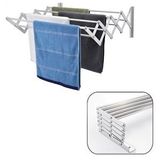 Depolife Çamaşır Balkon Kurutma Askısı Akordiyon Elbise Kurutmalık 70cm-9 Çubuk Alüminyum Duvar Montajlı duvara monte Gri