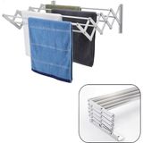 Depolife Çamaşır Balkon Kurutma Askısı Akordiyon Elbise Kurutmalık 85CM-9 Çubuk Alüminyum Duvar Montajlı
