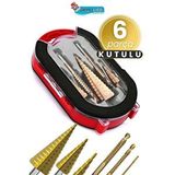 Depolife Delik Delme Pah Açma Kademeli Delme Panç Titanium 6 Parça Kutulu Freze Uç Seti