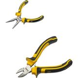 Depolife Diagonal Yaylı Çelik Mini Gargaburun Pense Yan Keski 2 Parça Set - Sarı