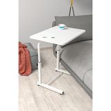 Depolife Eğim Yükseklik Ayarlı Laptop Sehpası Kahvaltı Ders Çalışma Bilgisayar Ofis Yemek Masası Metal Ayak - 60 x 45 cm - Beyaz
