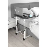 Depolife Eğim Yükseklik Ayarlı Laptop Sehpası Kahvaltı Ders Çalışma Bilgisayar Ofis Yemek Masası Metal Ayak - 60 x 45 cm - Krem
