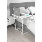 Depolife Eğim Yükseklik Ayarlı Laptop Sehpası Kahvaltı Ders Çalışma Bilgisayar Ofis Yemek Masası Metal Ayak - 60x45cm - Beyaz