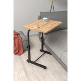 Depolife Eğim Yükseklik Ayarlı Laptop Sehpası Kahvaltı Ders Çalışma Bilgisayar Ofis Yemek Masası Metal Ayak - 60x45cm - Ceviz - Antrasit