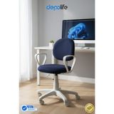 Depolife Ev Ofis Sekreter Personel Çalışma Sandalyesi Beyaz Büro Personel Çalışma Koltuğu