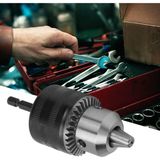 Depolife Hex Adaptörlü Matkap Mandreni 1/4 Altıgen Şaftlı 10MM 3/8 Anahtarlı Metal Mandren Anahtarlı