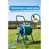 Depolife Hortum Makarası 20 M Hortum Tekerli Bahçe Hortum Toplama Makaralı Tekerlekli Bahçe Hortum Arabası