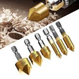 Depolife Hss Pah Havşa Açıcı Matkap Ucu 1/4 Hex Saplı Kesici Takım Pnömatik 6mm-19mm 6 Adet Set