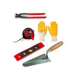 Depolife Inşaatcı Harç Sıvacı Malası 28Cm Betoncu Kerpeteni Su Terazisi 3 Metre Eldiven Set