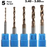 Depolife Kalıpçı Taşlama Delme Cnc Router Karbür Uç Seti 1.6mm-2.0mm-2.4mm Carbide 3.17mm sap 3 Parça Set