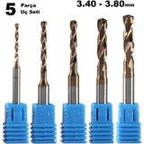 Depolife Kalıpçı Tornacı Delme Cnc Router Karbür Uç Seti 3.20mm 3.40mm 3.50mm 3.60 Carbide Matkap Uç Seti 4lü