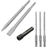 Depolife Kırıcı Delici Hilti Için Sds Plus Elmaslı 3lü Matkap Ucu Murç Keski Sds Vidalama Bits Adaptör Seti