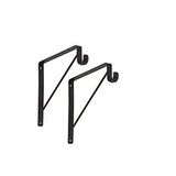 Depolife Metal Braket Raf Tutucu Demiri Askılık Borusu Takılabilir Duvar Montajlı Siyah 24x24cm. askı demiri