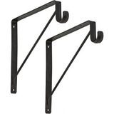 Depolife Metal Braket Raf Tutucu Demiri Askılık Borusu Takılabilir Duvar Montajlı Siyah Renk 25X25Cm.