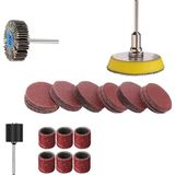 Depolife Mini Gravür Makineleri Için Mop Cırt Taban Flap Disk Silindir Zımpara Seti 70 Parça Takım - Açık Ceviz