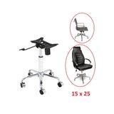 Depolife Ofis Büro Çalışma koltuğu için Krom Yıldız Ayak Amortisör Tekerlek Şase Tek Kollu Mekanizma Seti