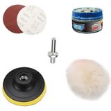 Depolife oto araç kaporta boya 115mm cırt taban pasta cila bone zımpara polisaj seti matkap uyumlu
