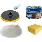 Depolife Oto Araç Kaporta Tampon Cizik Giderici ve Pasta Cila Uygulama Seti (Peluş Bone Disk Matkap Takma Aparatı)
