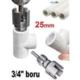 Depolife Pcv Su Borusu için iç Dış Klavuz Açma Aleti 3/4 Pprc Plastik Borular için diş açma Pafta Aparatı 25mm