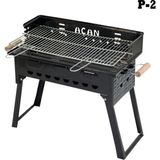 Depolife Pervazlı Emaye Mangal P2 Büyük Boy Kömürlü Barbekü Çift Izgara Katlanır Ayaklı 27 - Çok Renkli