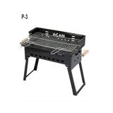 Depolife Pervazlı Emaye Mangal P3 Battal Boy Kömürlü Barbekü Çift Izgara Katlanır Ayaklı 27x51cm