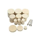 Depolife Polisaj Cila Parlatma Keçesi Yün Matkap Ucu Keçe Dremel 13/25/30mm Toplam 30 Adet Keçe + 3 Aparat