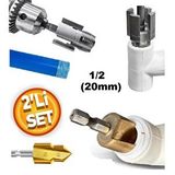 Depolife PVC PPRC Boru İç ve Dış Diş Açma Aparatı 1/2" (20mm) Yiv Paso Açma Anahtarı Rayba Pafta Krem