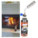 Depolife Şömine Yakma Yüksek Alevli Pürmüz Torch Yakma Barbekü Odun Kömür Tutuşturma Tabancası Kafa ve Gaz Seti Tuştrucu Çakmak Gri