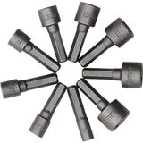 Depolife Somun Sökücü Bits Lokma Seti 1/4"vidalı Metrik Adaptör Matkap Ucu 5 Ila 13 mm Altıgen Şaft 9 Parça