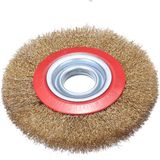 Depolife Taşlama Motoru Çelik Fırçası 175 mm Spiral Sarı Tel Fırça