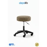Depolife Tedy Yükseklik Ayarlı Ergonomik Ofis Kasiyer Sekreter Makyaj Tekerlekli Çalışma Taburesi