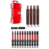 Depolife Torx Tornavida Ucu Seti 75 mm Manyetik Bits Şaft T6 - T50 15li Profesyonel Torklu Ağır Hizmet uç Seti