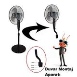 Depolife Üniversal Ayaklı Vantilatör Duvar Montaj Aparatı Kahvehane Cafe Ofis Için Vantilatör Fan duvara montaj aparatı duvar Ayağı Siyah