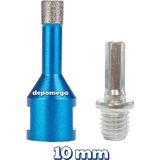 Depomega 10 mm Granit Mermer Seramik Delme Panç Spiral ve Matkap Için Aparatlı M14 - Altın