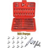 Depomega 100 Parça Cr-V Çelik Bits Uç Seti Torx Hex Düz Yıldız Y Model Delikli Uçlar - 2.5 cm - Kırmızı