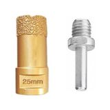 Depomega 25 mm Granit Mermer Seramik Delme Panç Spiral ve Matkap Için Aparatlı M14