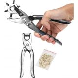 Depomega 2'li Kemer Delme Perçin Pensesi Deri Delme Set - 21 CM - Gri