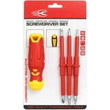 Depomega 4 Parça Izoleli Elektrikçi Tornavida Seti Mıknatıslı Yıldız Düz Tornavida Set Tak Çıkar - Kırmızı - Sarı - 16 cm