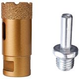 Depomega 45 mm Granit Mermer Seramik Delme Panç Spiral ve Matkap Için Aparatlı M14 - Altın