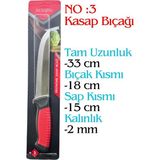 Depomega 5 Parça Kurban Bıçak Seti Profesyonel Kasap Bıçağı Sıyırma Yüzme Masat Satır - Çok Renkli - 33 cm