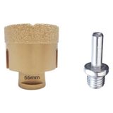 Depomega 55 Mm Granit Mermer Seramik Delme Panç Spiral ve Matkap için Aparatlı M14 - Sarı
