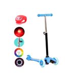Depomiks Avm 3 Tekerlekli Frenli Led Işıklı Boy Ayarlanabilir Mavi Twist Scooter + 1 Adet Çakar Led Hediye