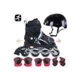 Depomiks Avm Ayarlanabilir 2+1+1 Işıklı Metal Alıştırma Pateni Kask Dizlik Dirseklik Setli